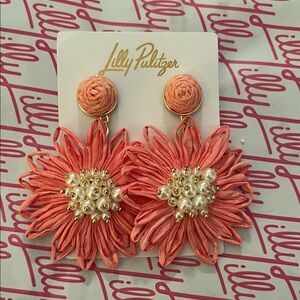 Lilly Pulitzer Coral Flower Earrings